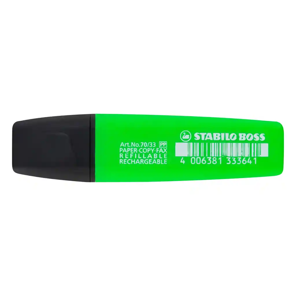 Stabilo Destacador Escritorio Punta Biselada Verde Fluorescente