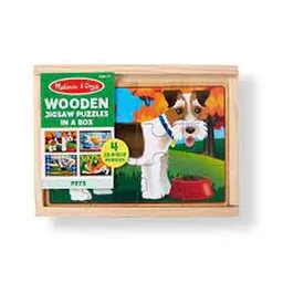 Mellisa And Dought Juguete Wooden Jigsaw Puzzle in a Box Pets