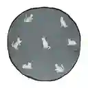 Cojín de Algodón Con Bordado Diámetro Gris 35 cm