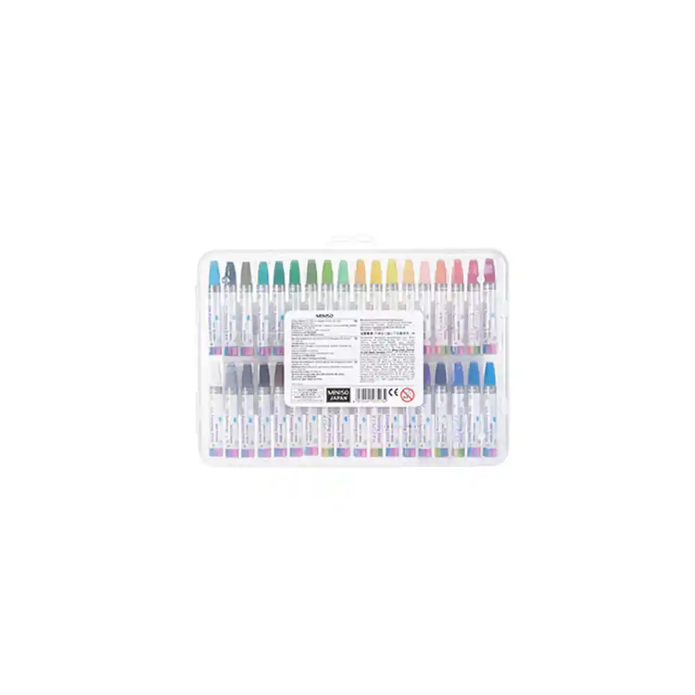 Miniso Paquete De Crayones Al Óleo Con Estuche, 36 Colores