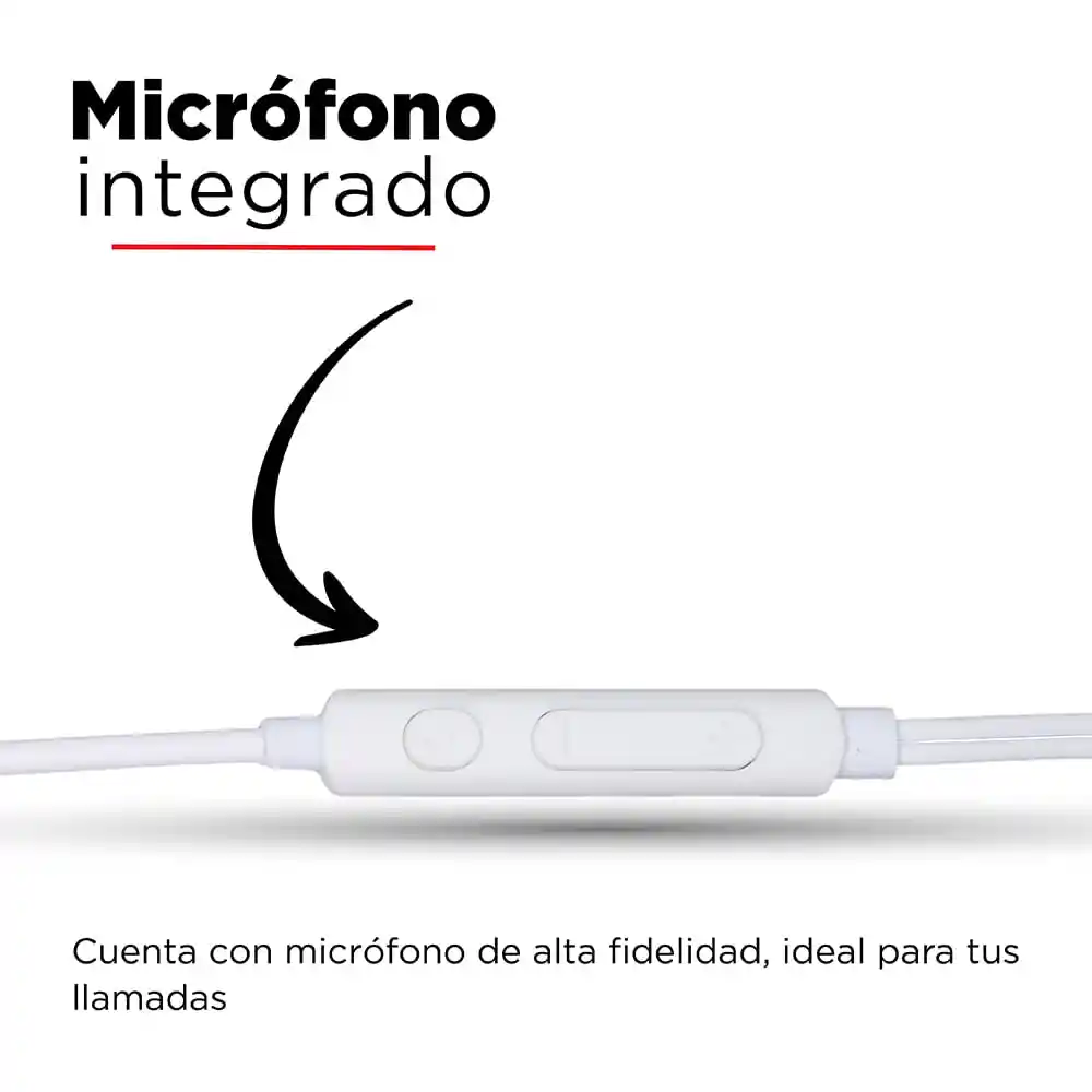 Audífonos de Cable Color Blanco Miniso