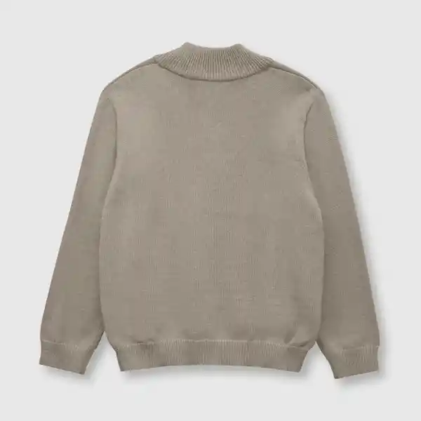 Sweater de Niño Clásico Medio Cierre Khaki Talla 6A Colloky