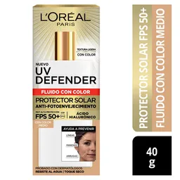 Loreal Paris Protector Solar Uv Defender Fluido Medio Fps 50+