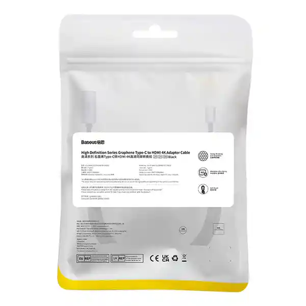 Baseus Cable Adaptador Ultra Resistente 4K 60Hz Tipo C a Hdmi