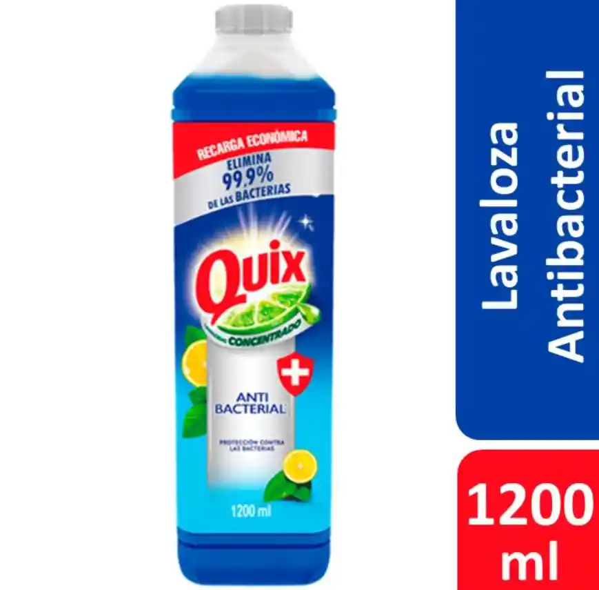 Quix Detergente Líquido Lavaloza Concentrado Antibacterial