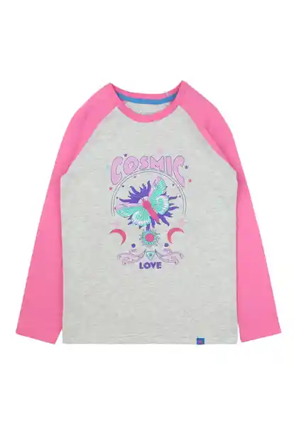 Polera Upf Manga Raglán Ficcustex 557 Niña Rosado 4 Años Ficcus