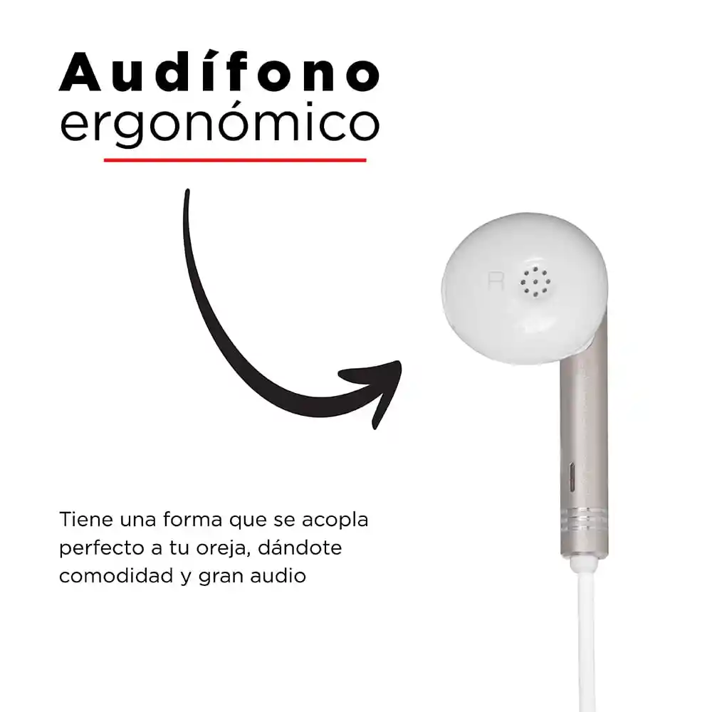 Miniso Audífonos De Cable 1318 Dorado 11m