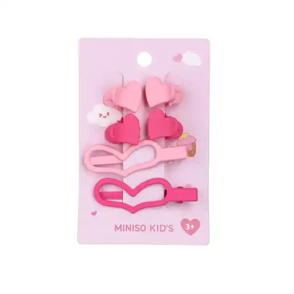 Kit Accesorios Para Cabello Color Rosa Miniso