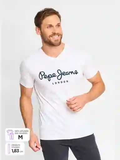 Pepe Jeans Polera Manga Corta Eggo V tt Blanco L