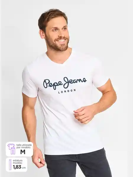 Pepe Jeans Polera Manga Corta Eggo V tt Blanco L