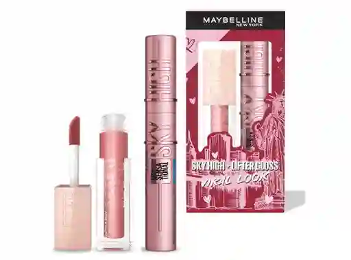 Maybelline Kit Labial Lifter Gloss + Máscara Pestañas Sky High