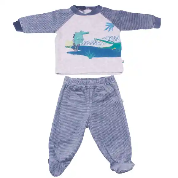 Conjunto Plush Bebe Niño Azul Pillin 6 M
