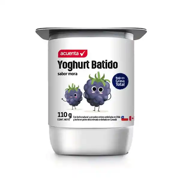 Yoghurt Batido Sabor Mora Acuenta