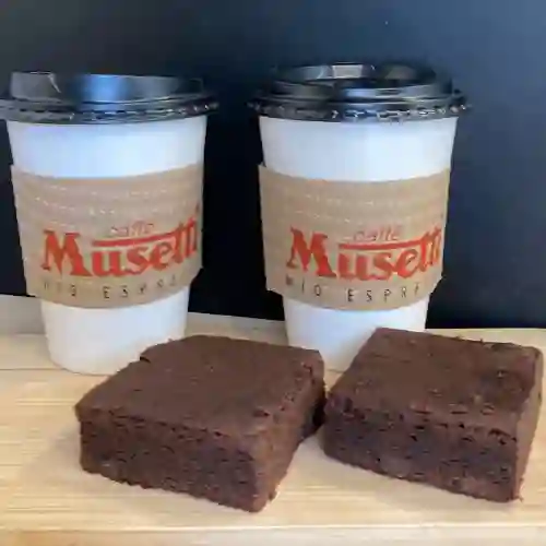 2 Café a elección + 2 brownies