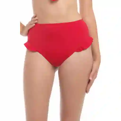 Bikini Calzón Con Vuelos Rojo Talla S Samia