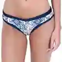 Bikini Calzón Clásico Estampado Azul Talla L Samia