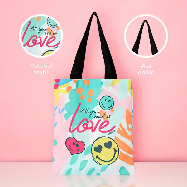 Bolsa de Compras Love Colorida Miniso