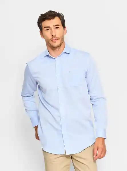 Kenneth Stevens Camisa Manga Larga Baul Text Celeste 16 FW25