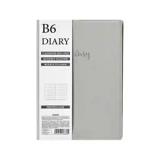 Miniso Libreta de Notas Con Calendario Gris B6