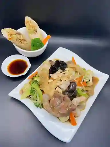 Colacion Chapsui Especial con Arroz Chaufan 5 de Wantan