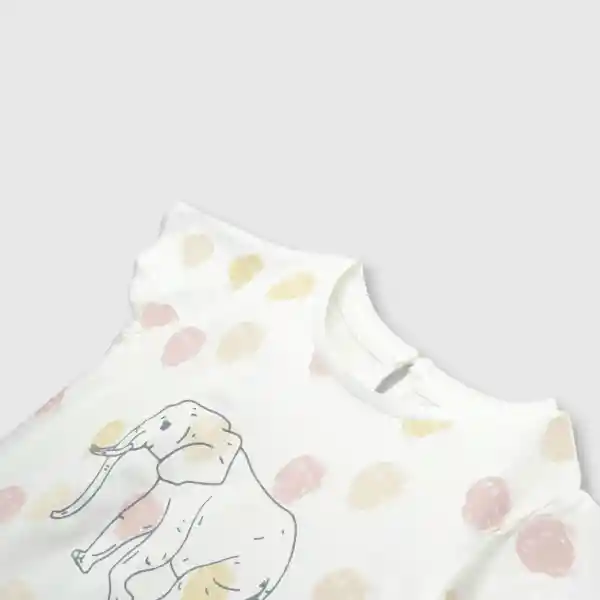 Polera Elefante de Bebé Niña Blanco Talla 9/12M Colloky