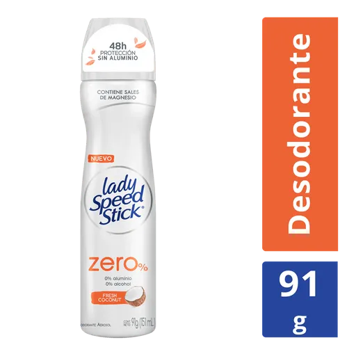 Lady Speed Stick Desodorante Fresh Coconut Zero % en Aerosol