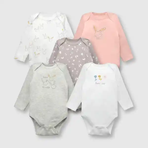 Pack Bodies de Bebé Niña Lúdicos Off White Talla 12/18M Colloky