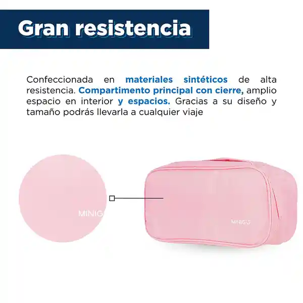 Neceser Rosado Para Viajes Miniso