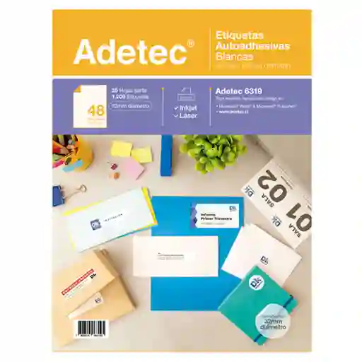 Adetec Etiqueta Ink-Jet Circular 32 mm