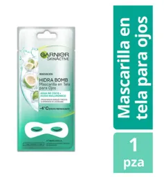 Garnier-Skin Active Mascarilla en Tela para Ojos con Agua de Coco + Ácido Hialurónico