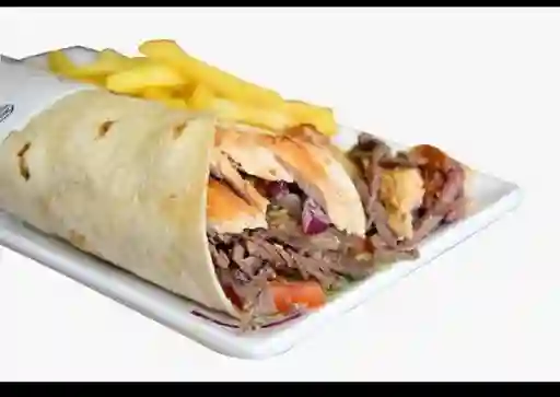 Shawerma Mixto con Papa Frita ,Bebida