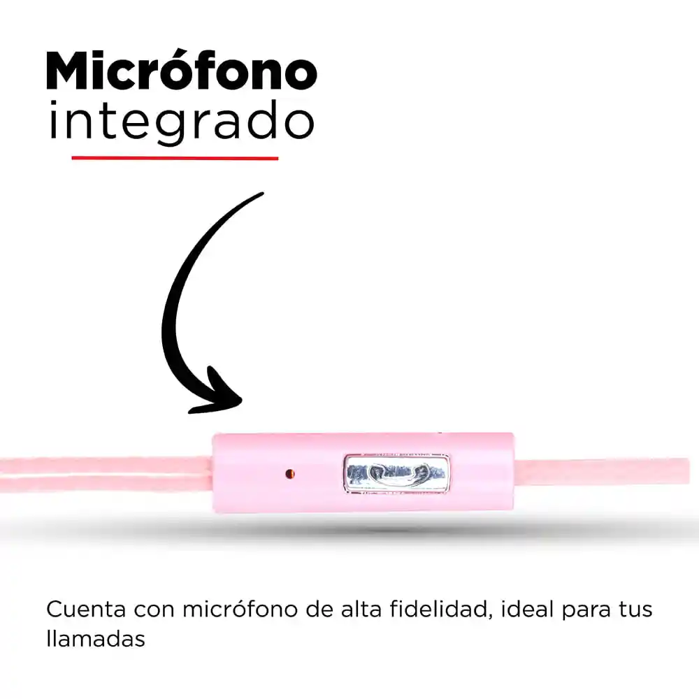 Miniso Audífonos De Cable Se383 Rosa/blanco 12m