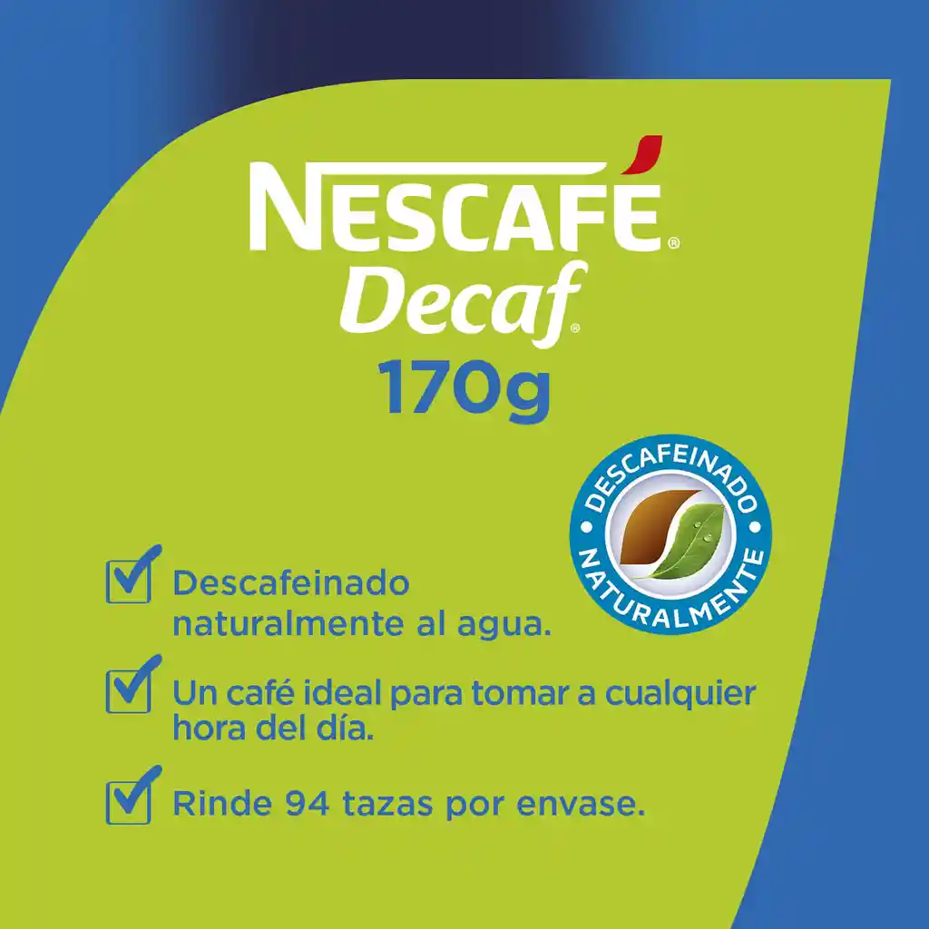 Nescafé Cafe Decafeinado Frasco