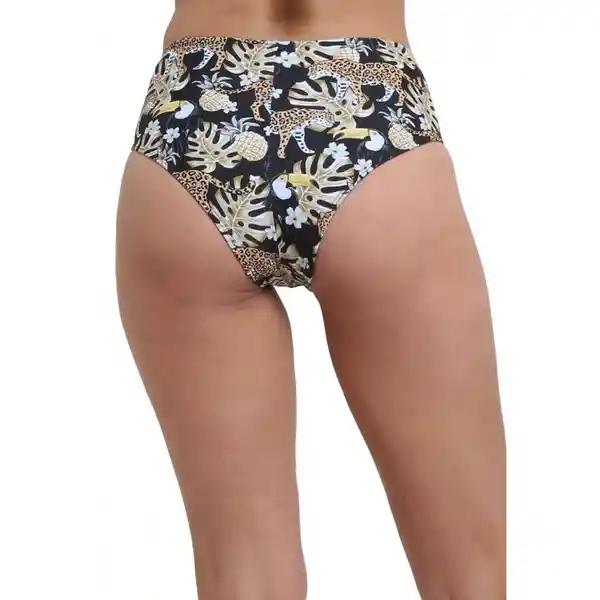 Bikini Calzón Con Amarra Estampado Negro Talla XL Samia