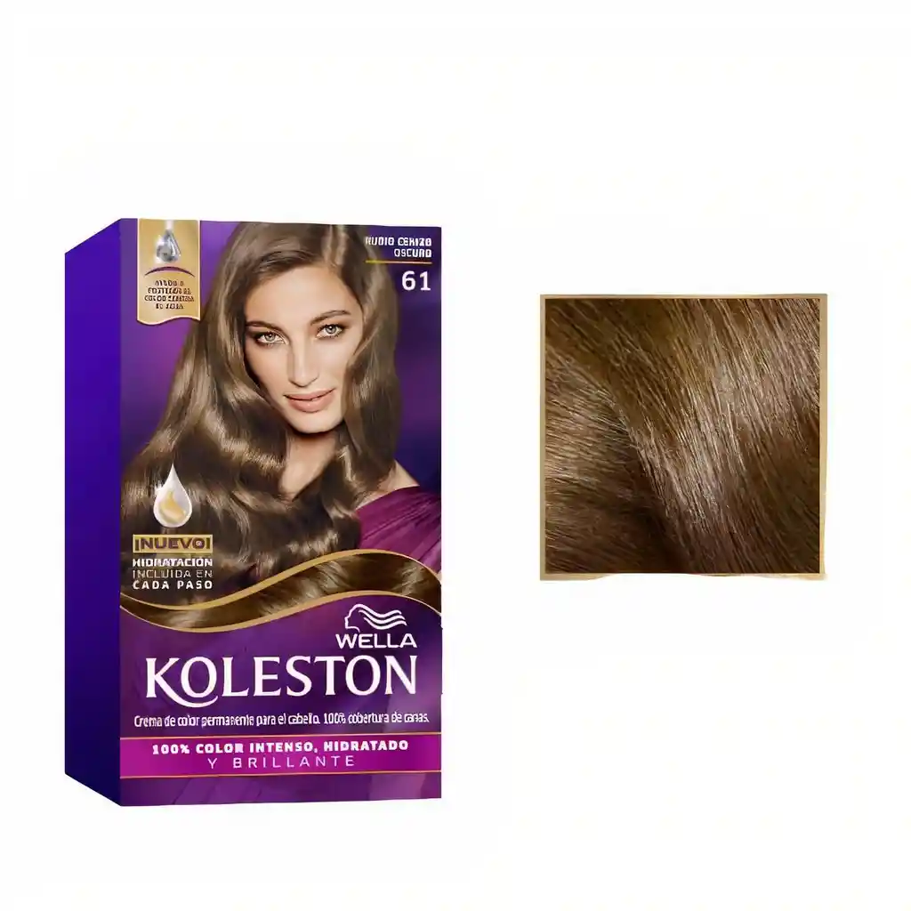 Koleston Tinte Permanente de Cabello Tono 61 Rubio Cenizo Oscuro