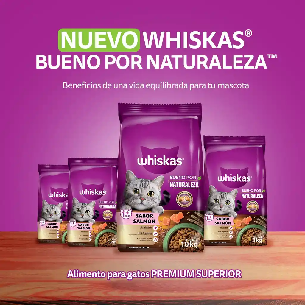 Whiskas Alimento Para Gato Bueno Por Naturaleza Salmón