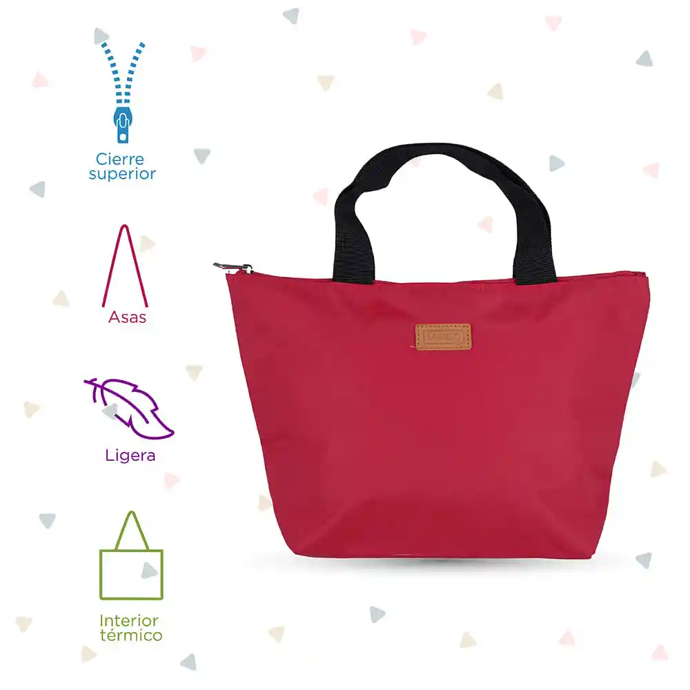 Miniso Lonchera Lisa Rojo 31.5x20.5x10cm