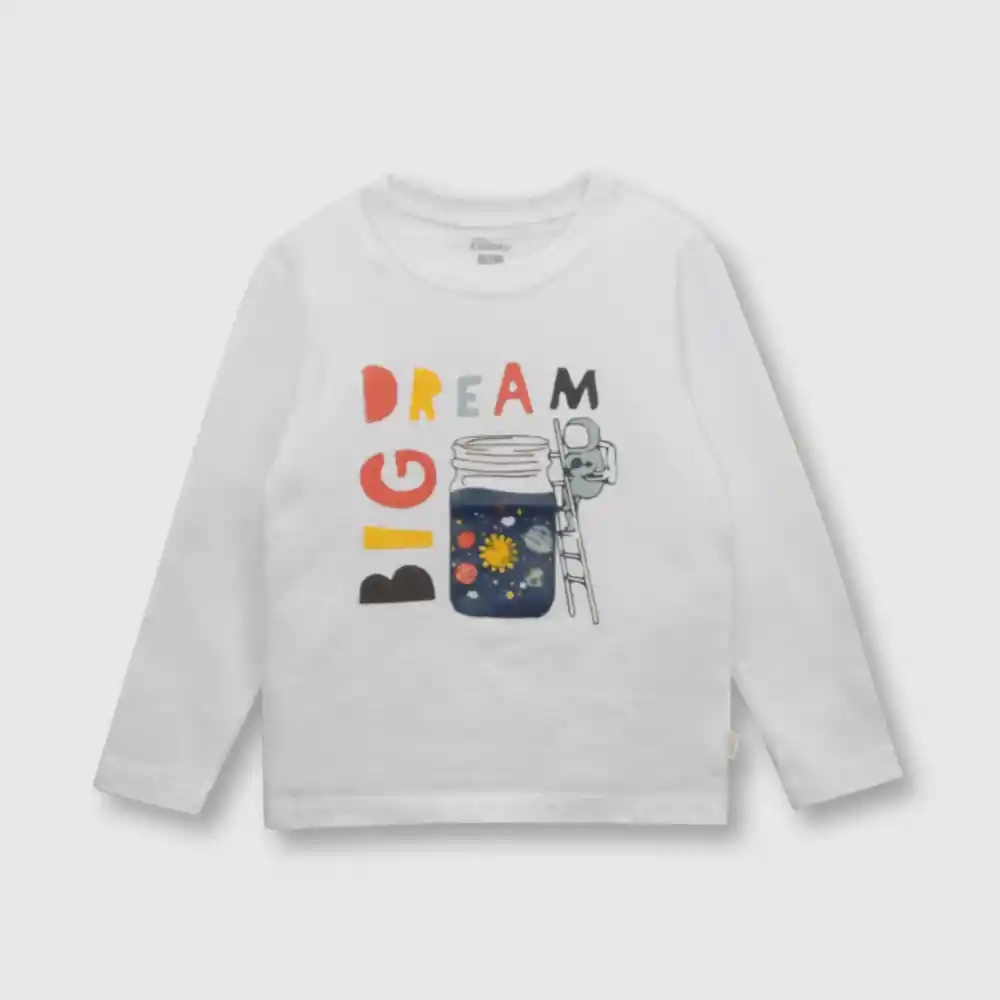 Polera Astronauta Bebé Niño Blanco Talla 18/24 Meses