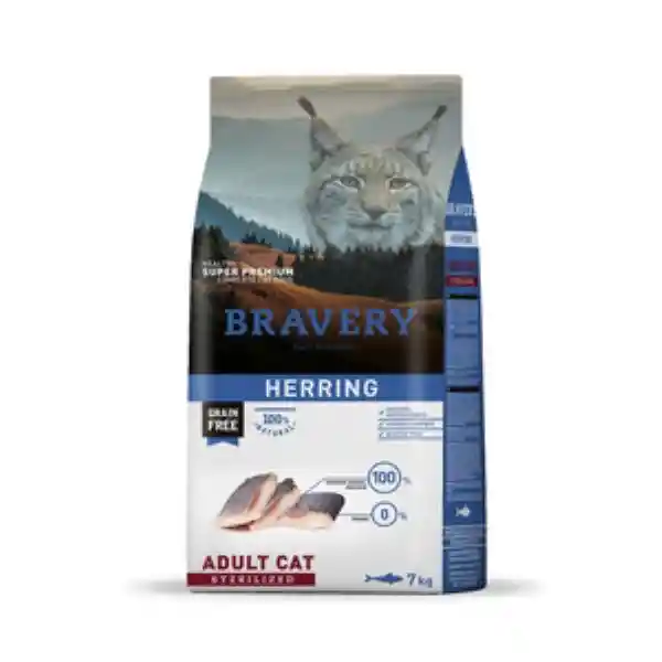 Bravery Alimento Gato Natural Adulto Esterilizado Arenque