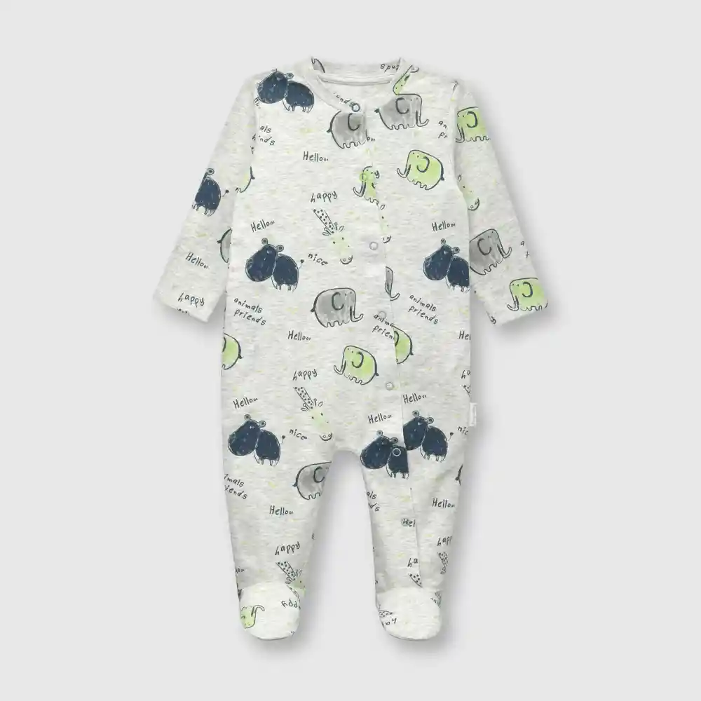 Osito Elefantito De Bebe Niño Gris Talla 0/3m