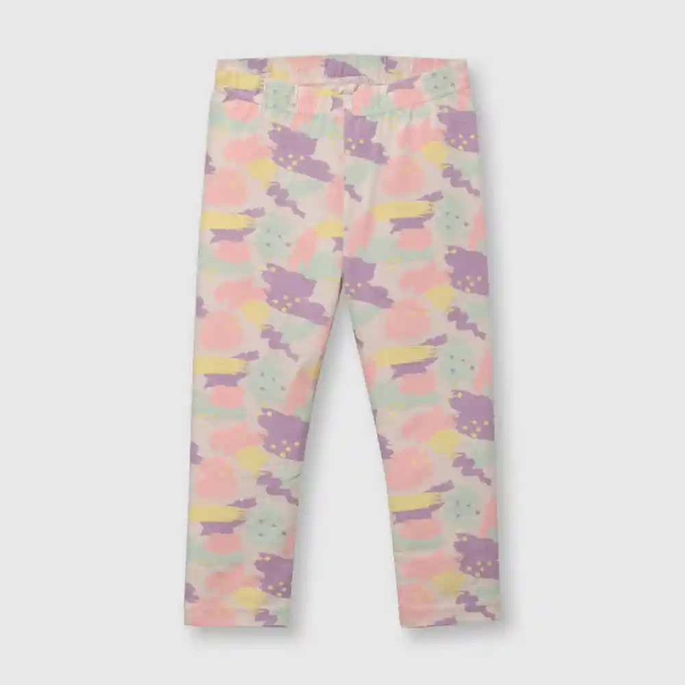 Pantalón Estampado De Bebe Niña Rosada Talla 9/12m