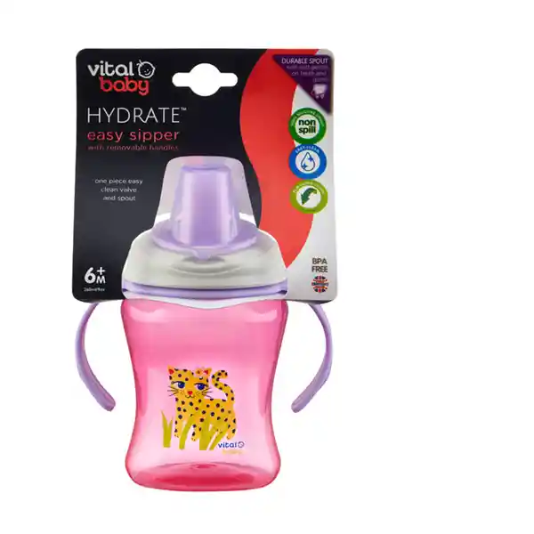 Vaso Con Boquilla y Asas Removibles Easy Sipper Vital Baby Rosa