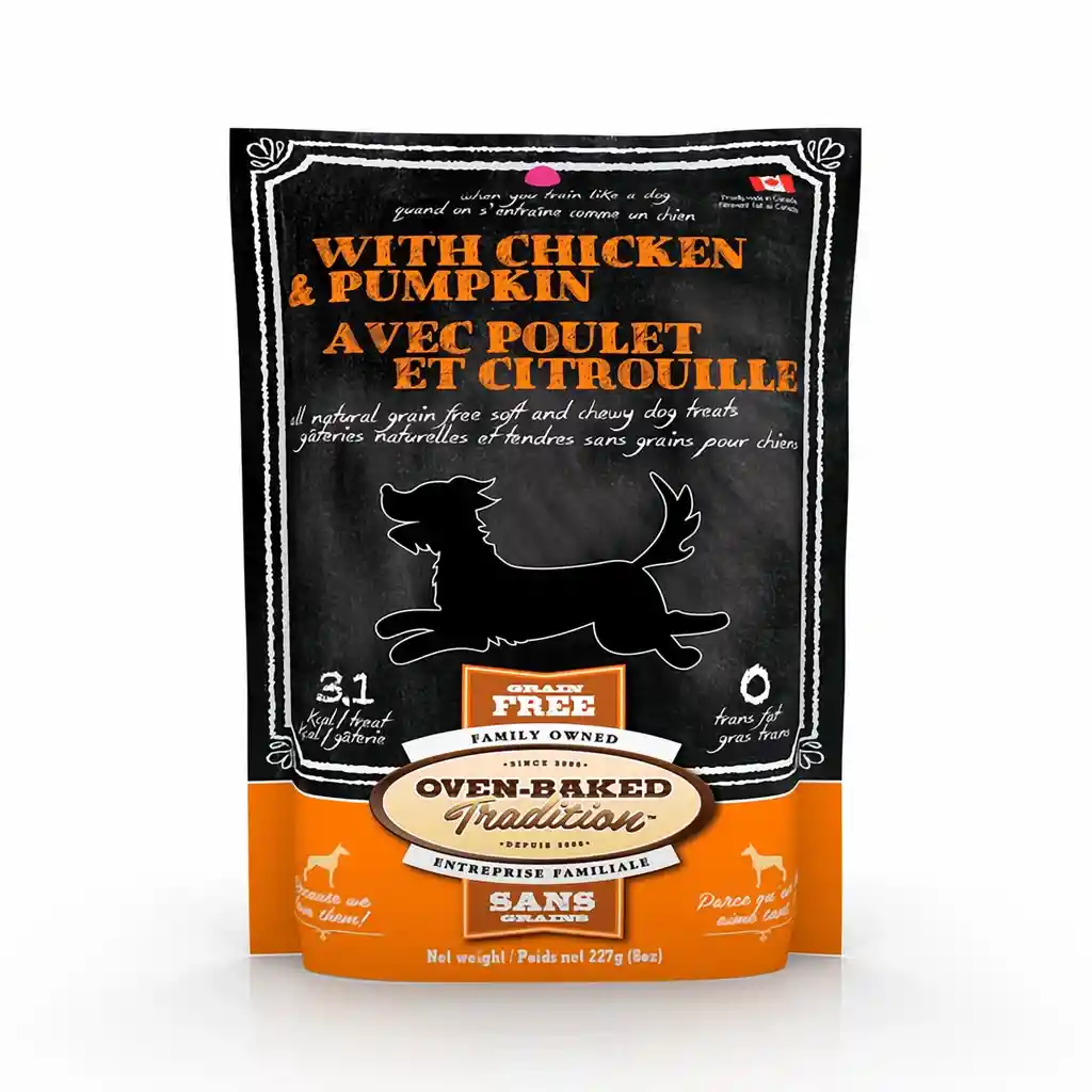Oved Baked Tradition Alimento para Perro Treat Gain Free Pollo & Calabaza