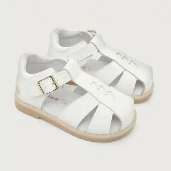 Sandalias Corazones Con Hebilla Niña Blanco Talla 18 Opaline