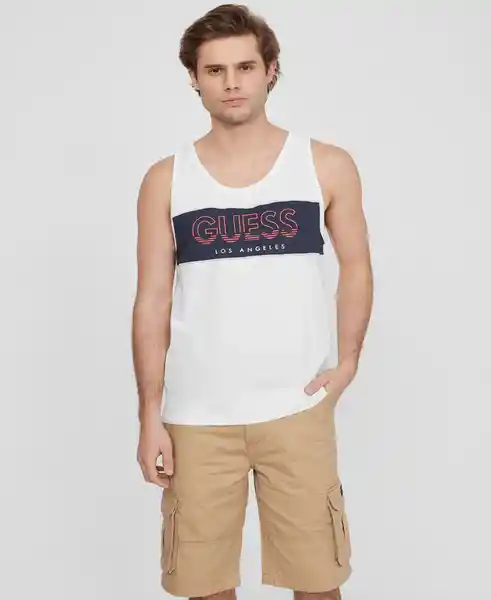 Polera Manga Sisa Dickenson Tank Blanco Talla S Guess