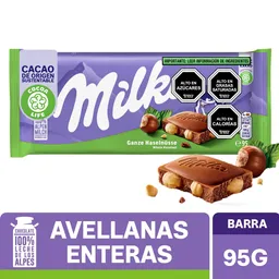 Chocolate Milka Relleno Con Avellanas Enteras