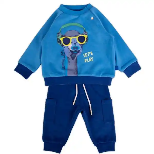 Conjunto Buzo Bebé Niño Turquesa Talla 6 M