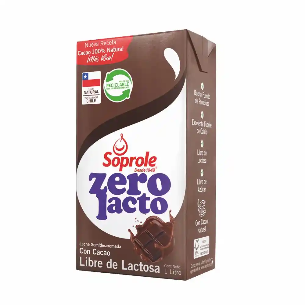 Leche Zero Lacto Chocolate Soprole