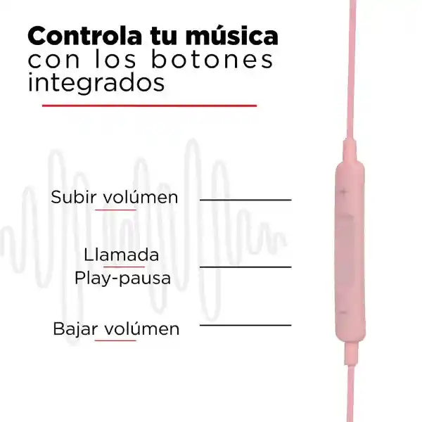 Miniso Audífonos Jack Tipo C Rosa