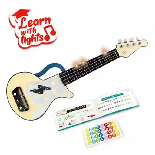 Hape Juguete Learn With Lights Ukulele-Blue - E0625
